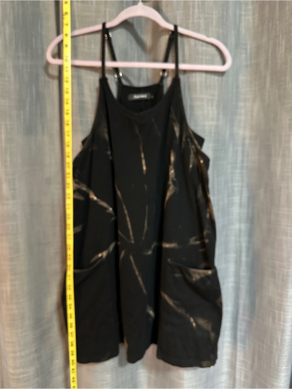 Wilfred Black Marble-Print Mini Tank Dress with shorts